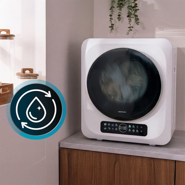 Cecotec Mini Στεγνωτήριο Ρούχων Bolero DressCode Dry 3400V 3 kg Λευκό με Full Color Οθόνη, 8 Προγράμματα και UV Care CEC-111288