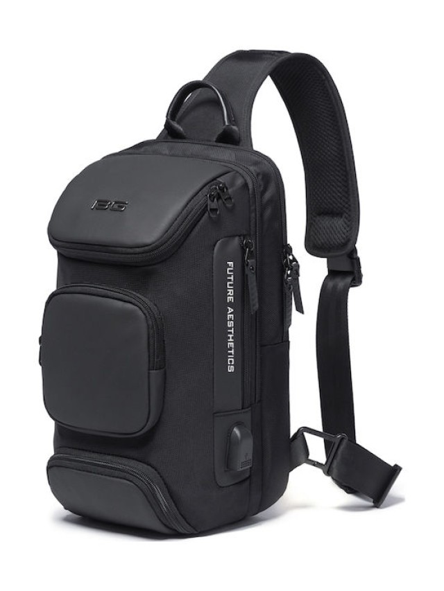 BANGE Ανδρική Τσάντα Στήθους Μαύρη 7086-Black