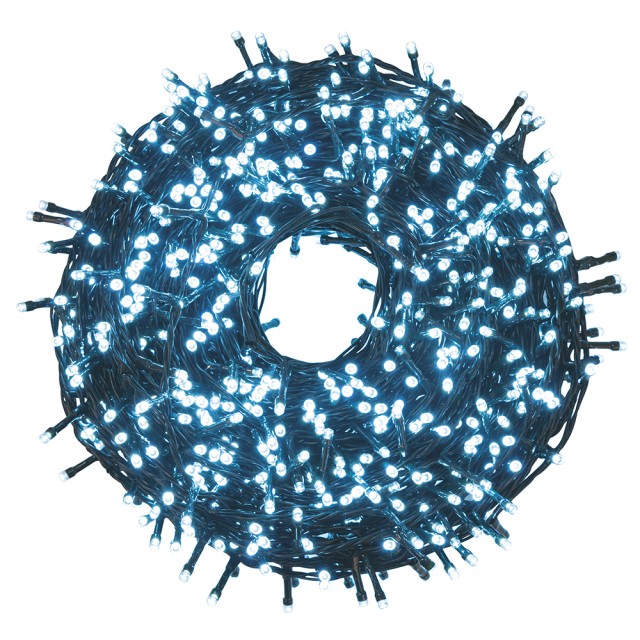 Kooper Φωτάκια Filo 1500 LED ψυχρού λευκού φωτισμού 45 μ για εξωτερική χρήση με 8 εφέ φωτισμού Santas House by Kooper 5921241