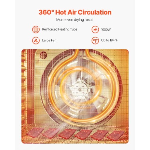 VEVOR Αφυγραντήρας Τροφίμων 10 Δίσκων 1000W Ανοξείδωτος SGHGJ1000W10FYLUFV2