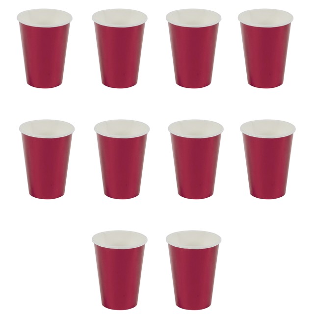 Galileo Σετ 10 Μεταλλικά Κόκκινα Χριστουγεννιάτικα Ποτήρια Μίας Χρήσης 400 ml - Santas House 2188284