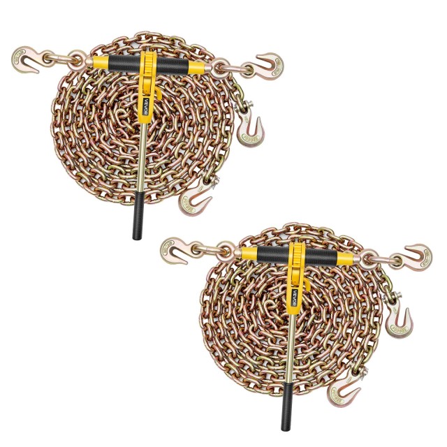 VEVOR Σετ Τανυστήρες Αλυσίδας Ratchet με Αλυσίδες G80 5/16 x 12,8 ft, 8000 lbs, 2 Τεμ. DLTJLLJQ2T15IO6ZC002V0