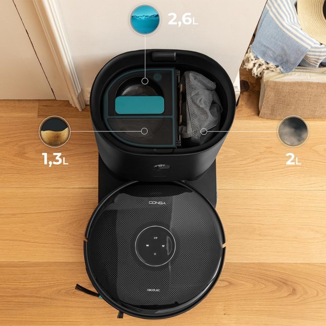 Ρομπότ Σκούπα και Σφουγγαρίστρα με Σταθμό Αυτοαδειάσματος Conga 14090 Twice Roller Home&Fill CEC-100829 Cecotec