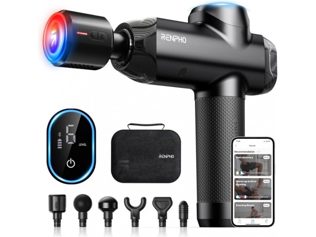 Renpho Πιστόλι Μασάζ για το Σώμα με Δόνηση και Λειτουργία Θέρμανσης R-C001SH-BK