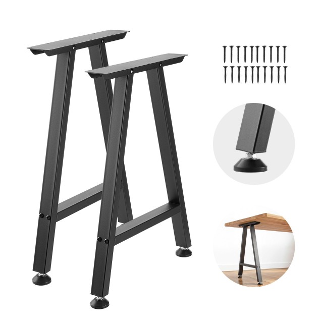 VEVOR Σετ 2 Ατσάλινα Τραπεζοειδή Πόδια Τραπεζιού 740 x 550 mm Μαύρα ZTCFKTX281772W9UW001V0