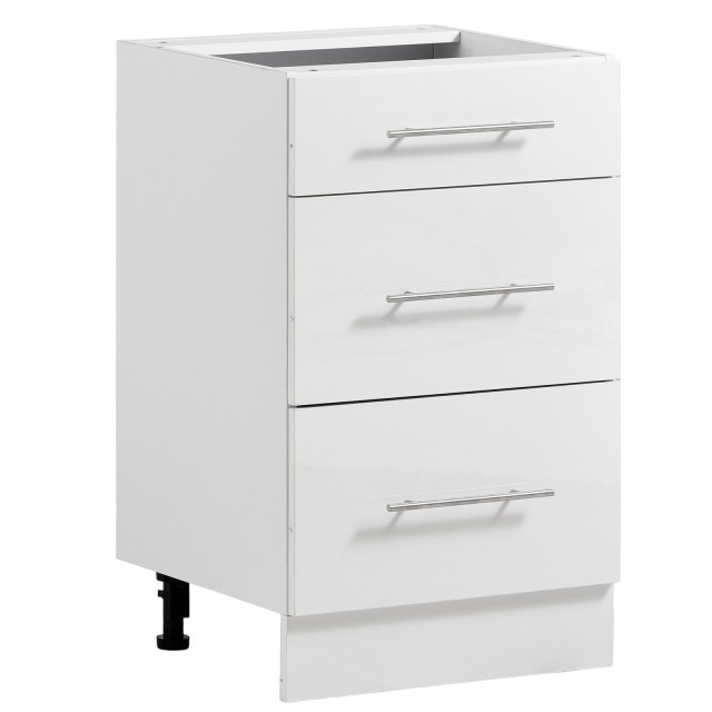 VEVOR Λευκό Ντουλάπι Βάσης Shaker 50x47,5x81,5 cm με 3 Συρτάρια και Μηχανισμό Soft Close ZBZZCJOKCJCT2VRYE001V0