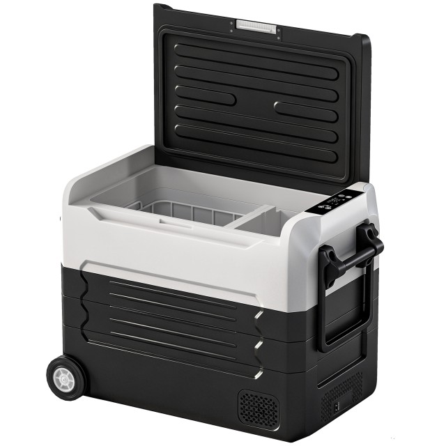 Outsunny Φορητό Ψυγείο Αυτοκινήτου 50L με Συμπιεστή, Διπλή Ζώνη, Έλεγχο μέσω App, Μαύρο, για Camping C00-060V90BK