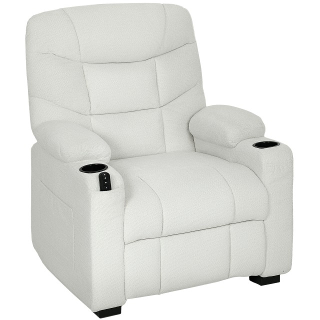 HOMCOM Ηλεκτρική Πολυθρόνα Relax Ανακλινόμενη έως 150° με Υποπόδιο, Λειτουργία Memory, Τηλεχειριστήριο, Βελούδινη, Κρεμ 83B-656V90CW