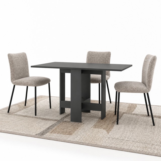 Shally Dogan Επεκτεινόμενη κονσόλα-τραπέζι Artemio 30-130x76 εκ., εξοικονόμησης χώρου, ξύλινη, ανθρακί 02002124