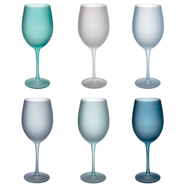 Villa DEste  Σετ 6 ποτήρια frosted 650 ml από γυαλί Happy Hour Ocean 5907741