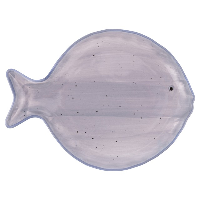 Villa dEste Home Πορσελάνινο Ρηχό Πιάτο σε Στυλ Coastal Γκρί Kos 25,3x19 cm 5922493