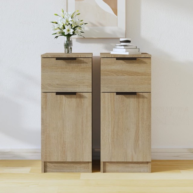 vidaXL 2 Τεμ. Μπουφέδες Sonoma Δρυς 30x30x70εκ Συνθετικό Ξύλο 811122