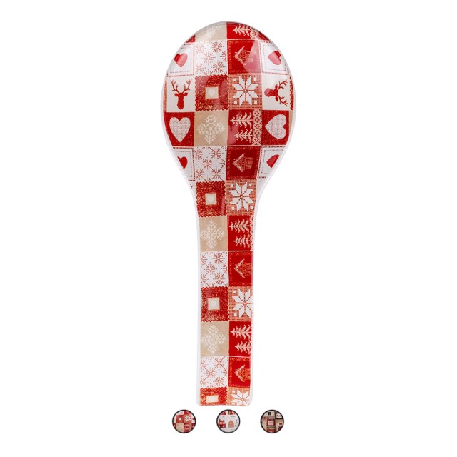 Galileo Σετ 3 τμχ Κεραμική βάση κουτάλας με χριστουγεννιάτικο σχέδιο 31x105 cm Santas House 5919965