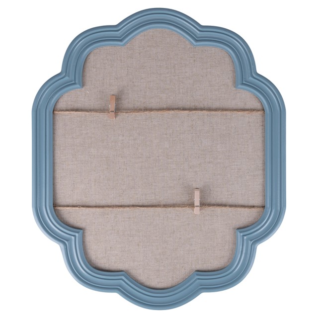 Villa DEste  Κορνίζα φωτογραφιών τοίχου από ξύλο MDF με 2 σχοινιά λινά και μανταλάκια, μπλε με σκαλιστό περίγραμμα Memories 2188519