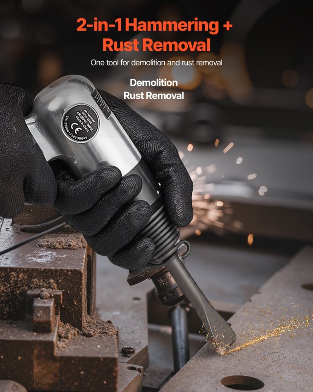VEVOR Πνευματικό Σφυρί Air Hammer 4500 BPM με Needle Scaler & 4 Καλέμια QDCCZSCXQQSWC0EUI002V0