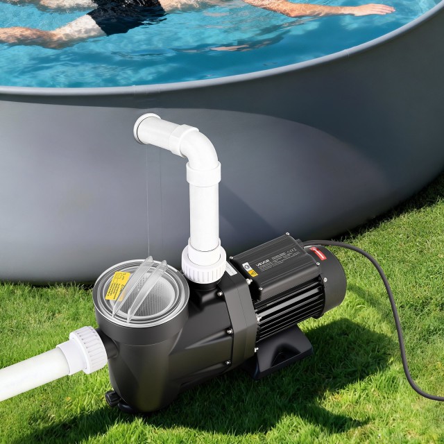 VEVOR Αντλία Πισίνας 1300W 28,800 L/H AC 220-240V με Χρονοδιακόπτη & Καλάθι Φίλτρου DSYCGLBOZDS1CI15K001V2