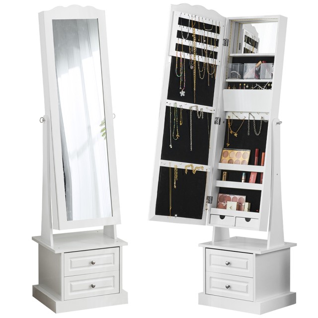 BAKAJI Κοσμηματοθήκη Καθρέφτης-Συρταριέρα με 2 Συρτάρια 44x35x163 εκ. 02001575