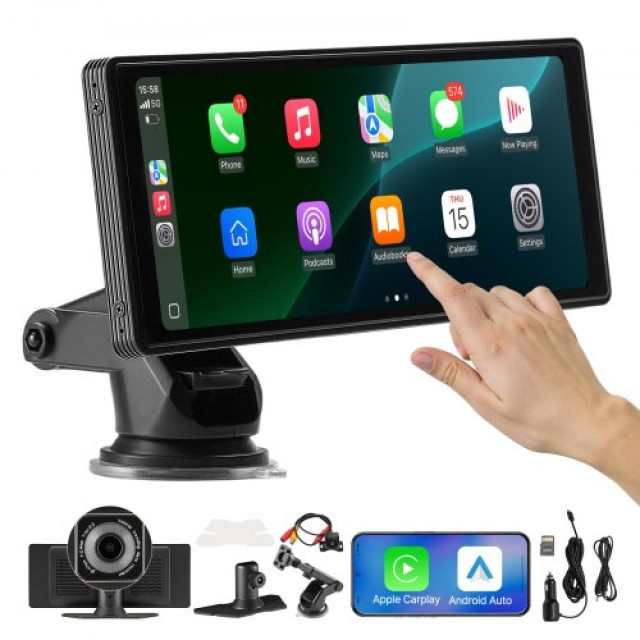 VEVOR Οθόνη Αυτοκινήτου 10 με CarPlay & Κάμερα Εμπρός/Πίσω CZZKP10INCHDHWMYE001V9