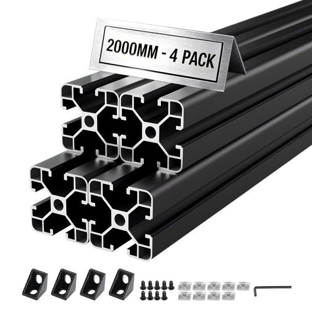 VEVOR Σετ 4 Προφίλ Αλουμινίου 4040 T-Slot 2000 mm Μαύρα TXOBLXCDGHS4K8NMC001V0
