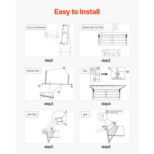 VEVOR Ρυθμιζόμενο Τραπέζι Μπαλκονιού 15 x 39 in FXGZFM15INCH2IBS1V0