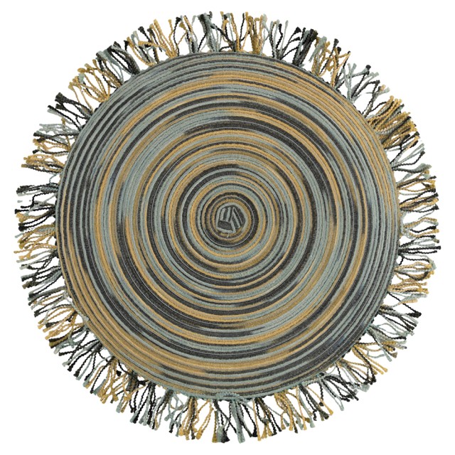 Villa DEste  Σετ 6 τμχ Στρογγυλό πράσινο σουπλά με κρόσσια Shade of Greenery 5910922