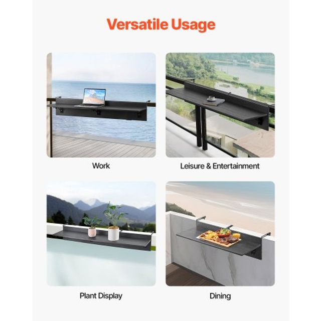 VEVOR Πτυσσόμενο Τραπέζι Μπαλκονιού 12 x 48 ιν. FXGZMZ12INCH0ANITV0