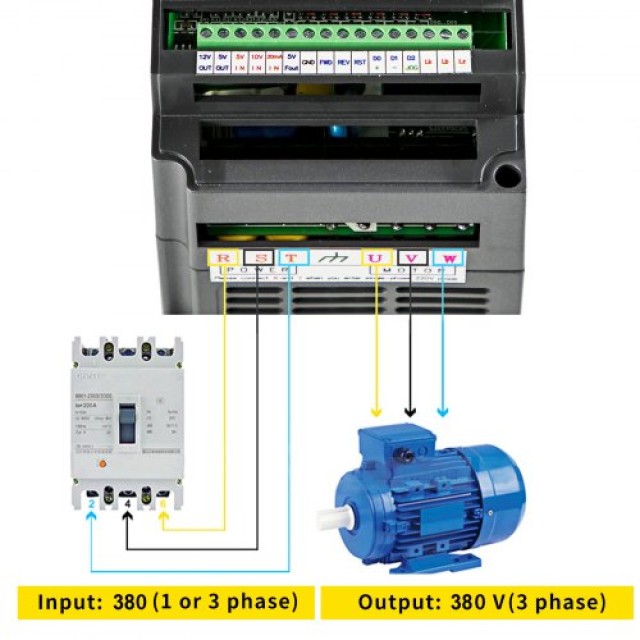 VEVOR 2.2KW 380V VFD Inverter για Έλεγχο Ταχύτητας Κινητήρα  2.2KW380V3HPBPQ01V0