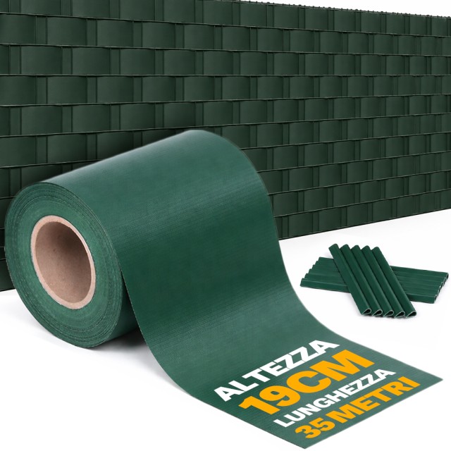 BAKAJI Ταινία Σκίασης PVC Πράσινη 19 cm x 35 m 450 g/m² με UV Προστασία για Εξωτερικό Χώρο 02001842