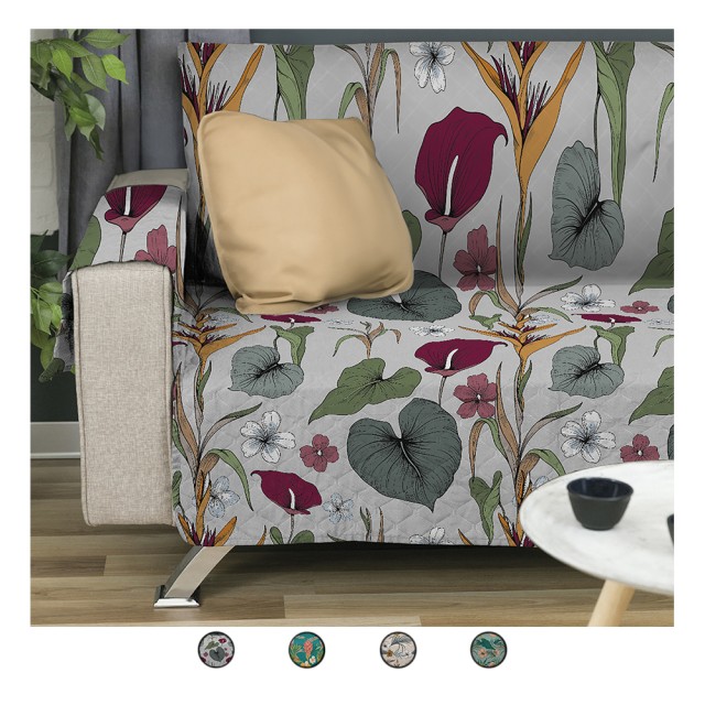Galileo Καλύμματα καναπέ 2 θέσεων ανθεκτικά στους λεκέδες 223x179 cm με βοτανικό σχέδιο Sibilla 5919318 Τυχαία Επιλογή Χρωμάτων