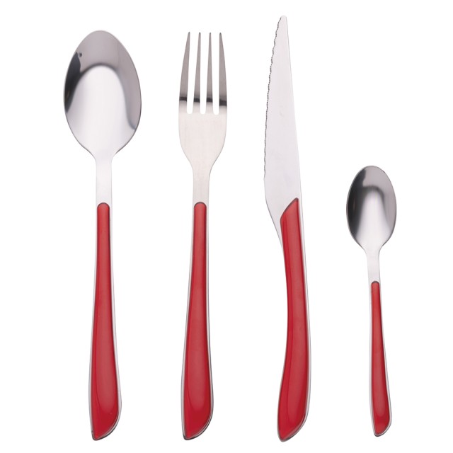 Galileo Σετ 24 μαχαιροπίρουνα από ανοξείδωτο ατσάλι με λαβή χρώματος Louvre Rosso 2197259