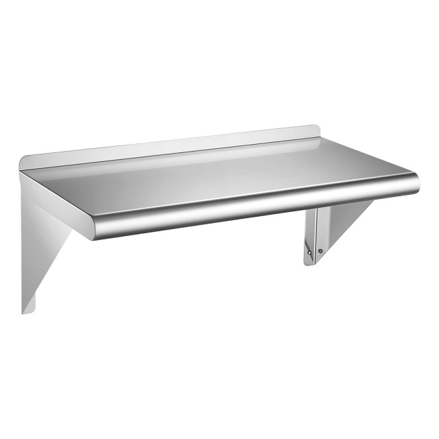 VEVOR Ανοξείδωτο Ράφι Τοίχου 305 x 610 mm, Βαρέως Τύπου, 113 kg, με Βάσεις BXGTJDXZCJK1FWSML001V0