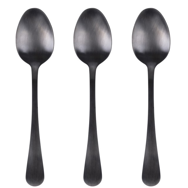 Galileo Σετ 3 Κουταλιών από Μαύρο Σατινέ Ανοξείδωτο Ατσάλι 180 5th Avenue Sibilla 5917067