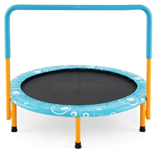 Costway Πορτοκαλί Παιδικό Τραμπολίνο με Λαβή 92cm, Αναδιπλούμενο έως 150kg TW10006OR