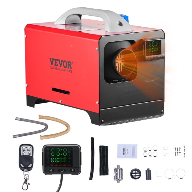 VEVOR Θερμαντήρας Αέρος Ντίζελ 8 kW με Λειτουργία DC 12-24 V και Μαύρο LCD Διακόπτη ZCJRQDC12V8KW561F001V9