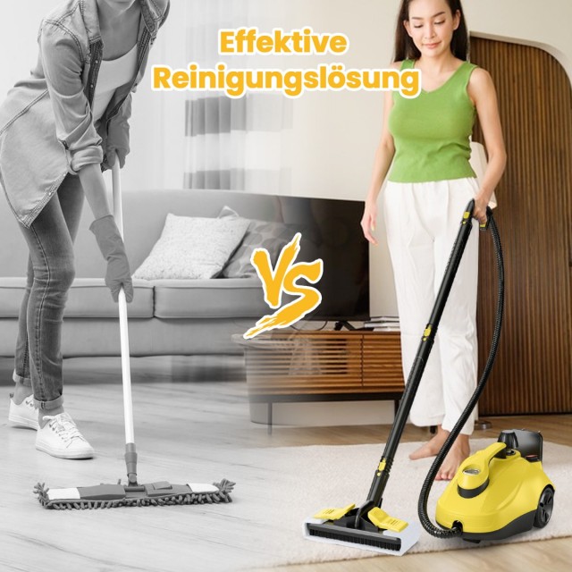 Costway Υψηλής Απόδοσης Καθαριστής Ατμού με Πίεση 5 Bar και Δεξαμενή 1,8 Λίτρων ES10500DE-YW