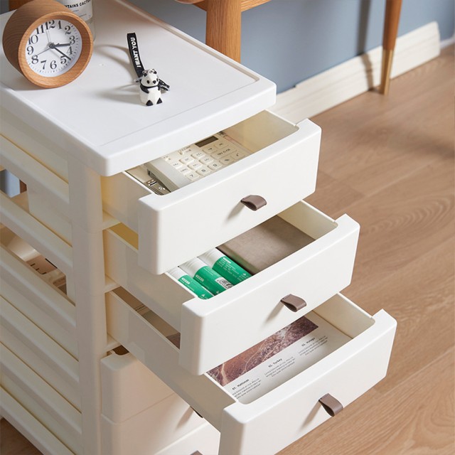 BAKAJI  Καρότσι Συρταριέρα Αποθηκευτικός Χώρος Εξοικονόμησης Χώρου Λευκό από Πολυπροπυλένιο 6 Ράφια  02839206