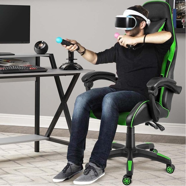 BAKAJI  Καρέκλα Πολυθρόνα Gaming Γραφείου Σπιτιού Ανακλινόμενη Περιστρεφόμενη Διευθυντική  02012314
