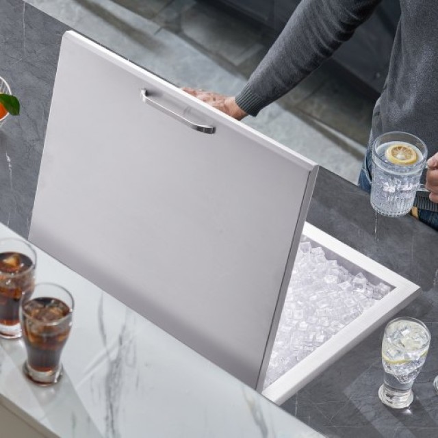 VEVOR Ανοξείδωτο Εντοιχιζόμενο Ψυγείο 28x16x17 με Κάλυμμα QRSCBCFG28LXBJ5RTV0