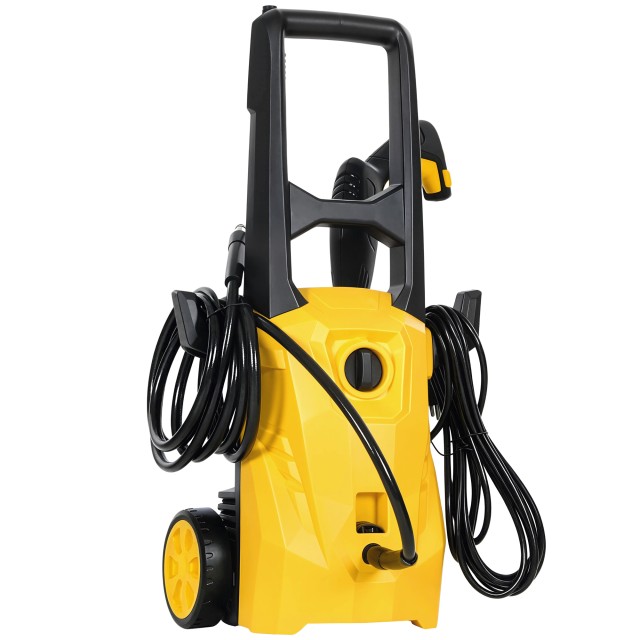 Outsunny Ηλεκτρικό Πλυστικό Υψηλής Πίεσης 1600W Φορητό με Ρυθμιζόμενο Ακροφύσιο και Ρόδες, Κίτρινο 84H-762V90YL