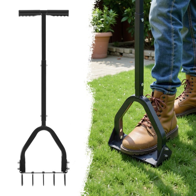 VEVOR Χειροκίνητο Αεριωτήρας Γκαζόν 9.2 ιντσών με 15 Σιδερένια Αιχμές και Μακρύτερη Λαβή JCSPQQ92INCHHW9MK001V0