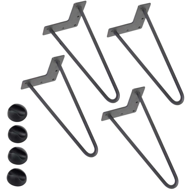 BAKAJI 4x Πόδια Τραπεζιού Έπιπλα Καθιστικού Σκαμπό 36cm Μεταλλικός Σύγχρονος Σχεδιασμός Γκρι 02012196