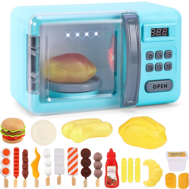 BAKAJI Παιδικό Παιχνίδι Μικροκυμάτων με Φώτα, Ήχους και 18 Αξεσουάρ – Ιδέα για Δώρο 02842766
