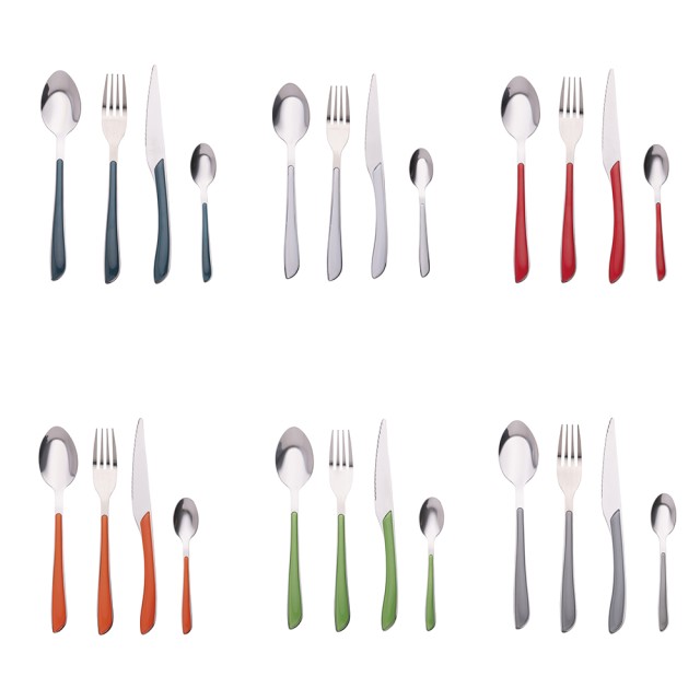 Galileo Σετ 24 μαχαιροπίρουνα από ανοξείδωτο ατσάλι με λαβή χρώματος Louvre 5912876 Τυχαία Επιλογή Χρωμάτων