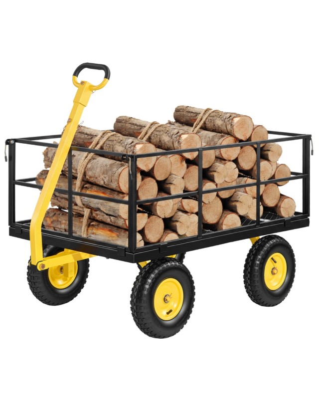 VEVOR Μεταλλικό Καρότσι Κήπου Βαρέως Τύπου 635 kg με Τροχούς Παντός Εδάφους 330 mm, Αφαιρούμενα Πλέγματα και Περιστρεφόμενη Λαβή ZXHYTCHH1400HJUF1001V0