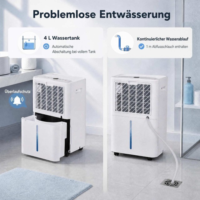 Costway Αφυγραντήρας 20L/24ωρο με Wi‑Fi, 4L, για 30 τ.μ., 200W 50 x 23,5 x 30,5 cm ES10719DE-WH