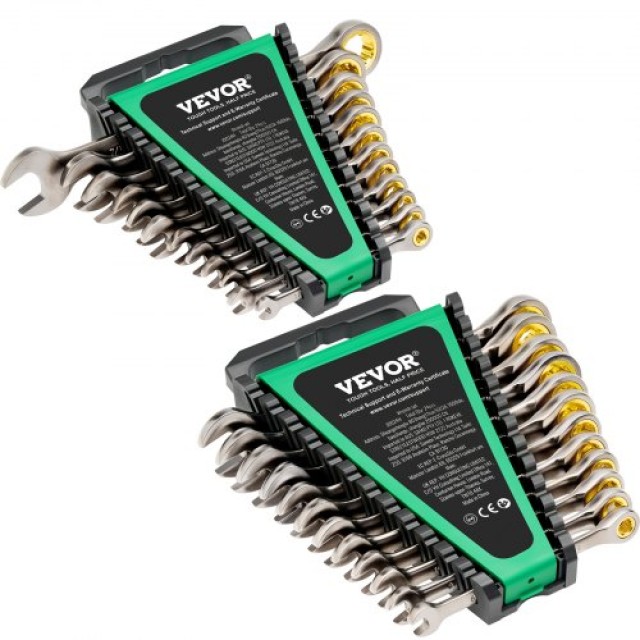 VEVOR Σετ Γερμανικών Κλειδιών 24 Τεμαχίων SAE 1/4 - 7/8 Μετρικό 8-19mm με Οργανωτική Βάση ZXBSTZGDK24PU44S3V0