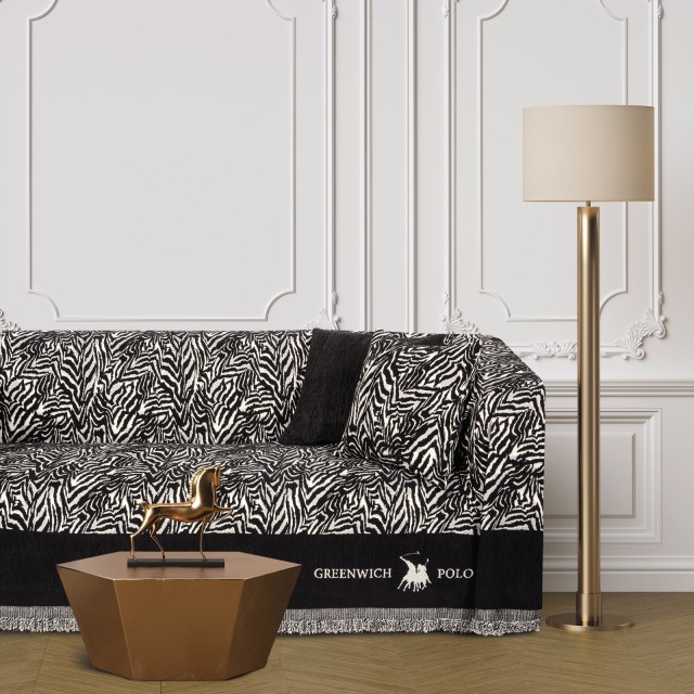 GREENWICH POLO CLUB Ριχτάρι Essential 3935 Μαύρο, Taupe 180x300 206183003935