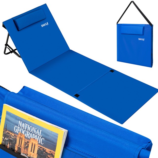 BAKAJI Πτυσσόμενο Ρυθμιζόμενο Μαξιλάρι Παραλίας Μπλε 02841364