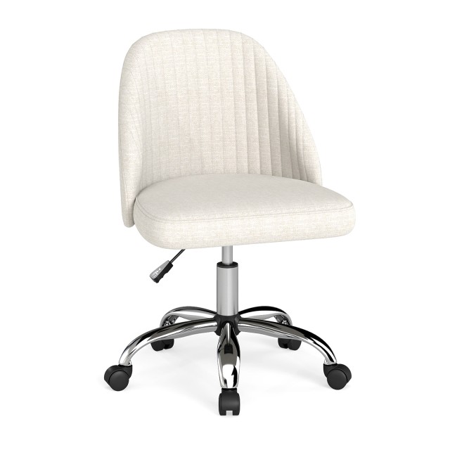 Costway Ρυθμιζόμενη Περιστρεφόμενη Καρέκλα Μακιγιάζ Γραφείου για το Σπίτι - Μπεζ JV13116BE