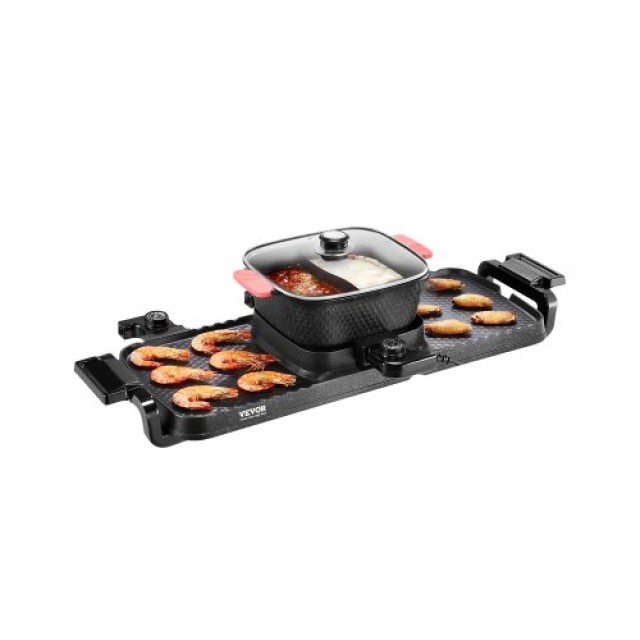 VEVOR Ηλεκτρικό BBQ 2-σε-1 με Αποσπώμενη Κατσαρόλα 2300W ZFXDHG12YCLY1H507V2